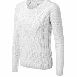 Mossimo XS Cream & Silver Cable Knit Sweater
